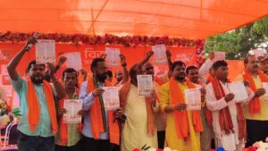 ভগবানপুরের বিজেপির শান্তনু প্রামাণিকের নেতৃত্বে বাইক র‍্যালি